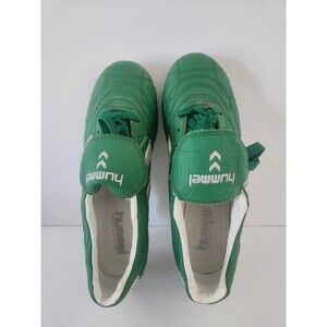 Hummel GREEN Leather Football SOCCER Cleat US Size 7 School Sports